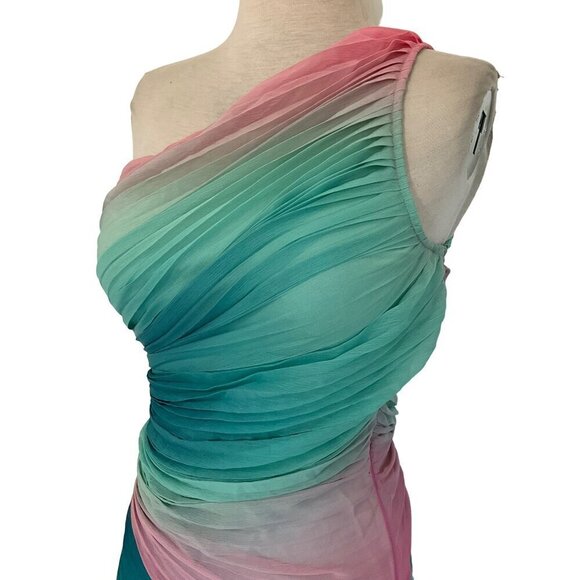 Rococo Sand Maxi Dress in Ombre Small New Womens One Shoulder Cocktail - Picture 5 of 16